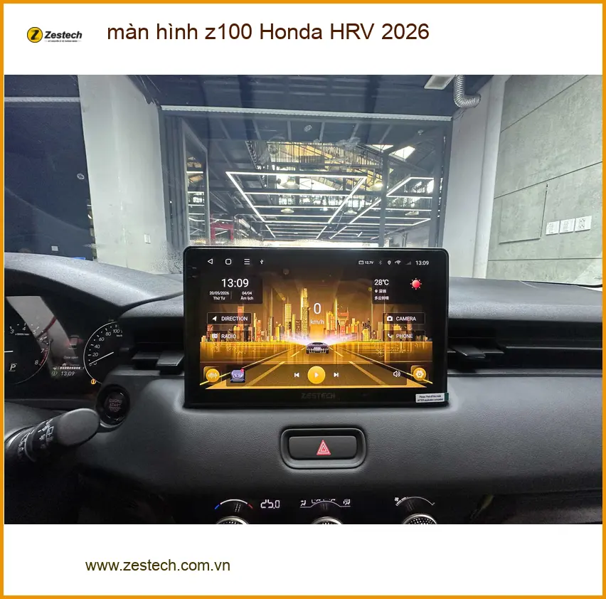 Anh Quốc lắp màn hình Z100 Honda HRV 2026 tại Q10 vì màn zin quá đơn điệu ảnh thực tế 3