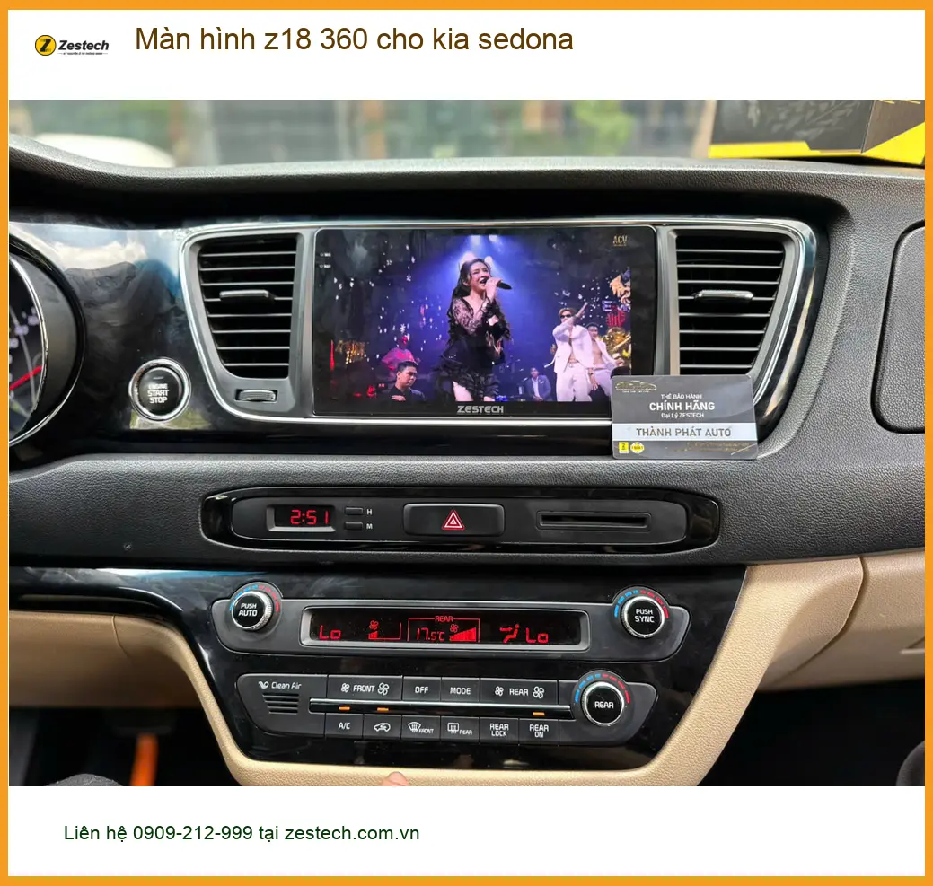 Bác Lâm lắp màn hình Z18 360 cho Kia Sedona tại Quận 4 để lái xe an toàn hơn