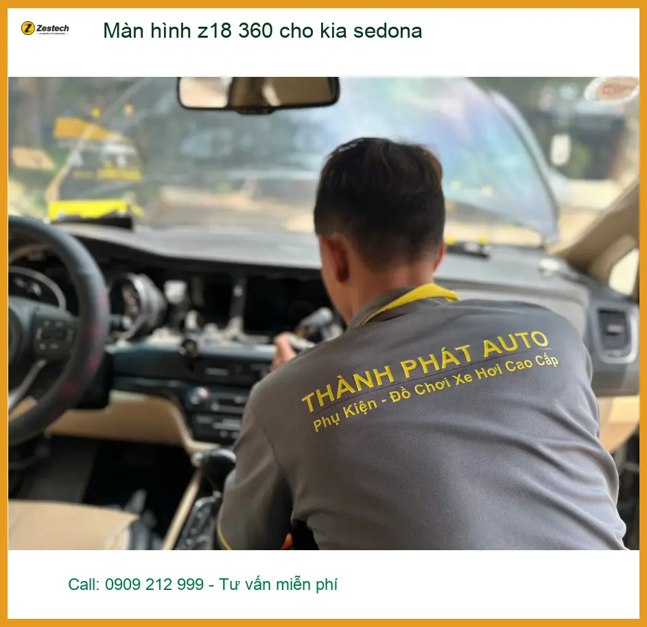 Chị Thảo lắp màn hình Z18 360 cho Kia Sedona tại Bình Chánh vì đậu xe hẹp