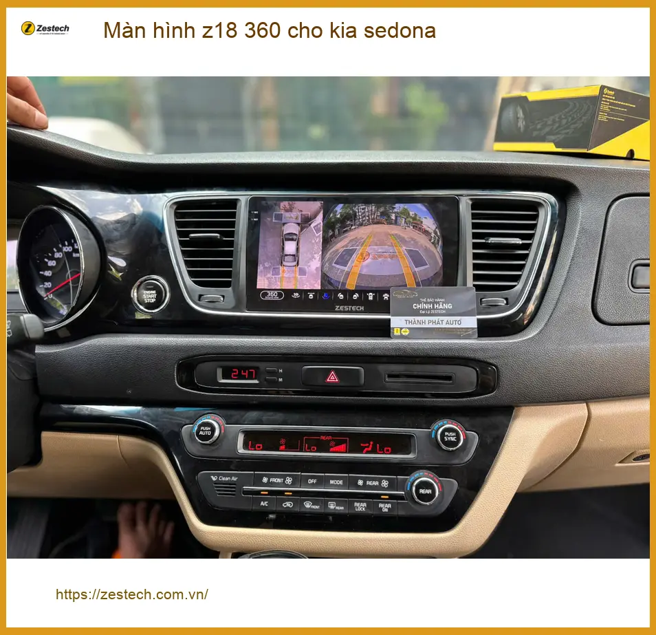 Chị Thảo lắp màn hình Z18 360 cho Kia Sedona tại Bình Chánh vì đậu xe hẹp ảnh thực tế 2