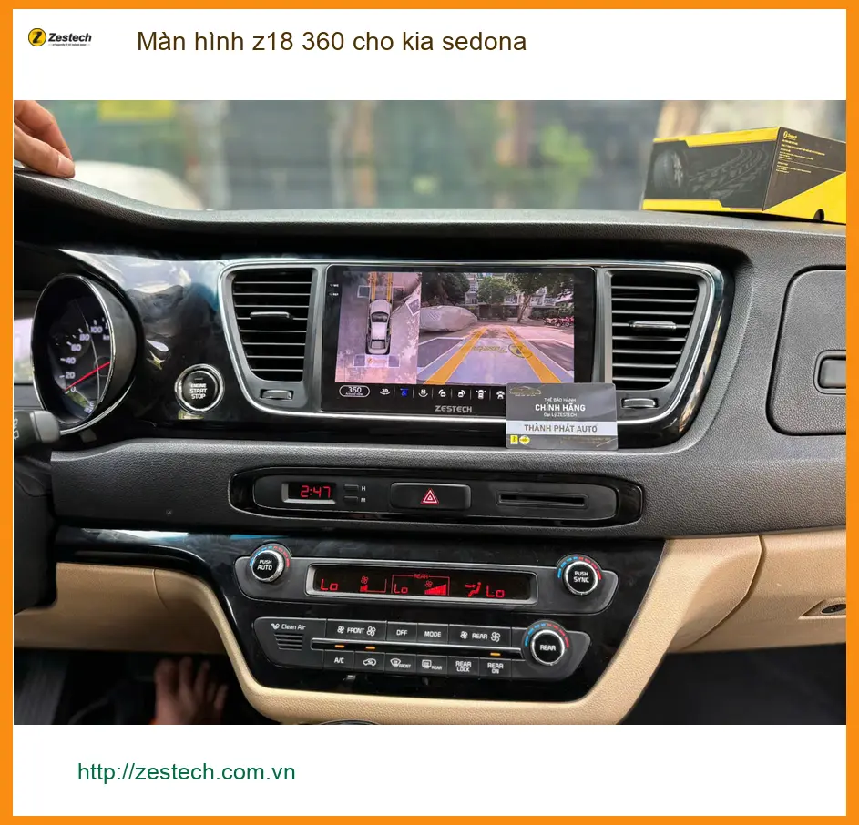 Chị Thảo lắp màn hình Z18 360 cho Kia Sedona tại Bình Chánh vì đậu xe hẹp ảnh thực tế 4