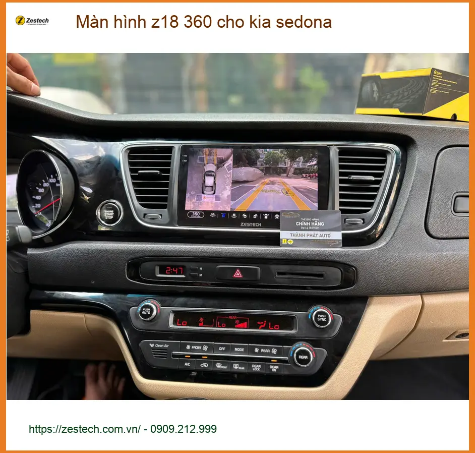 Chú Dũng lắp Màn hình Z18 360 cho Kia Sedona tại Quận 3 để lái xe an toàn hơn