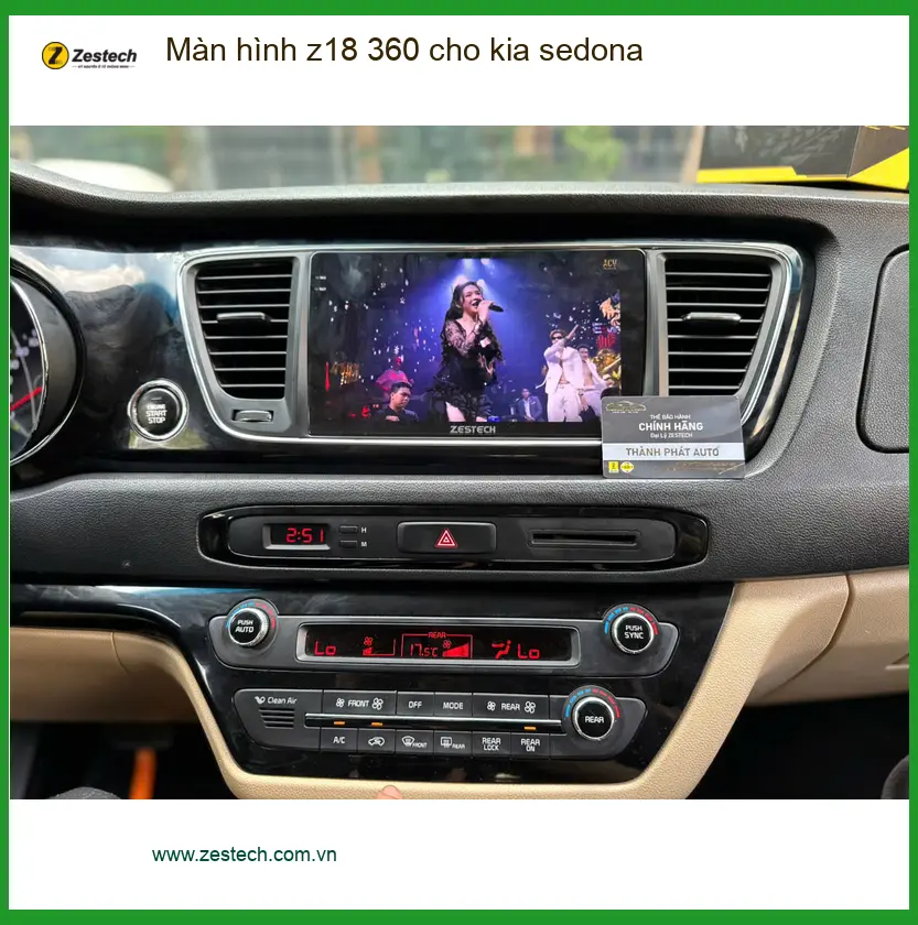 Anh Trọng lắp màn hình Z18 360 cho Kia Sedona tại Quận 8 để nâng cấp tiện ích lái ảnh thực tế 3