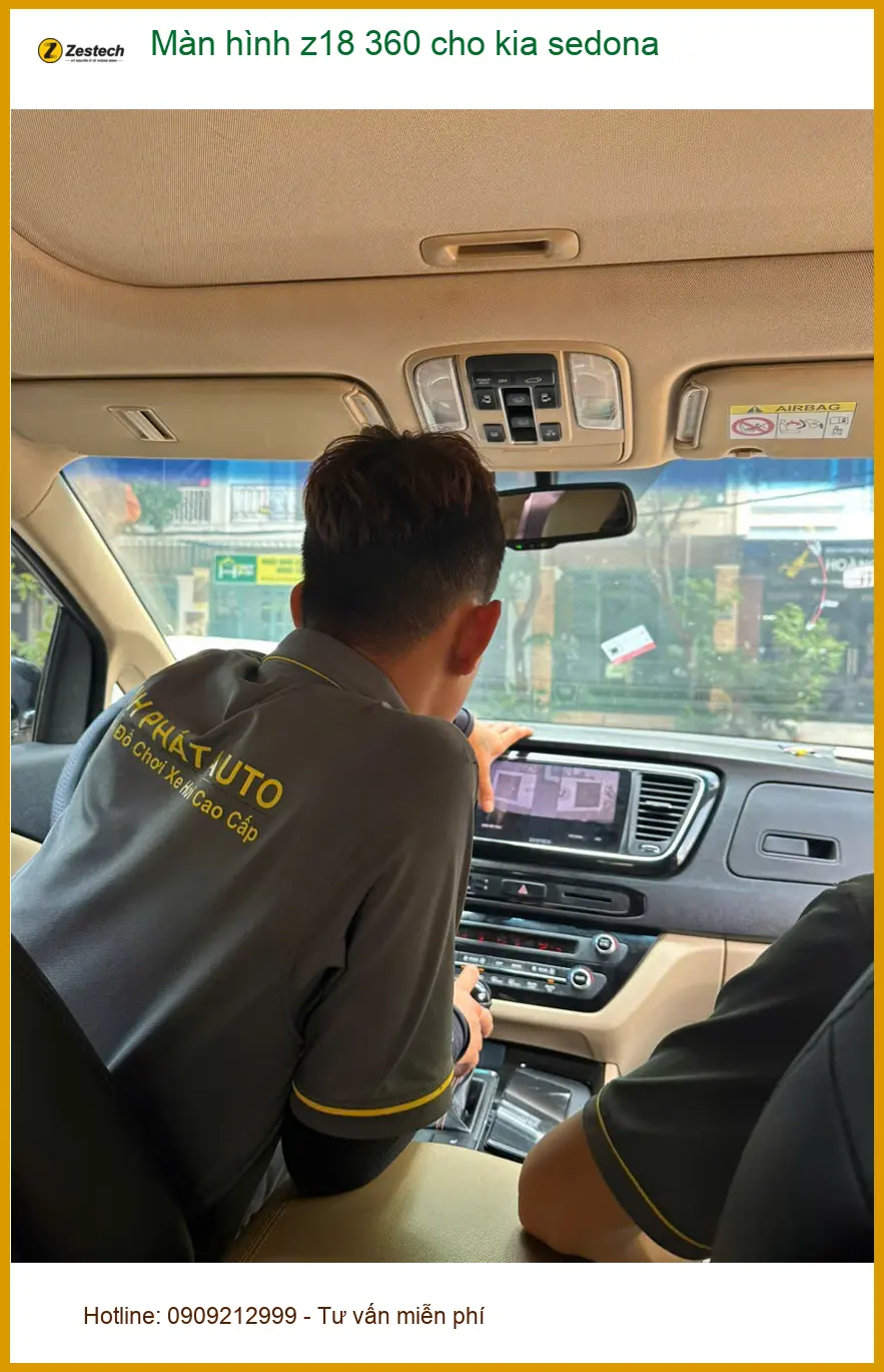 Anh Trọng lắp màn hình Z18 360 cho Kia Sedona tại Quận 8 để nâng cấp tiện ích lái ảnh thực tế 4