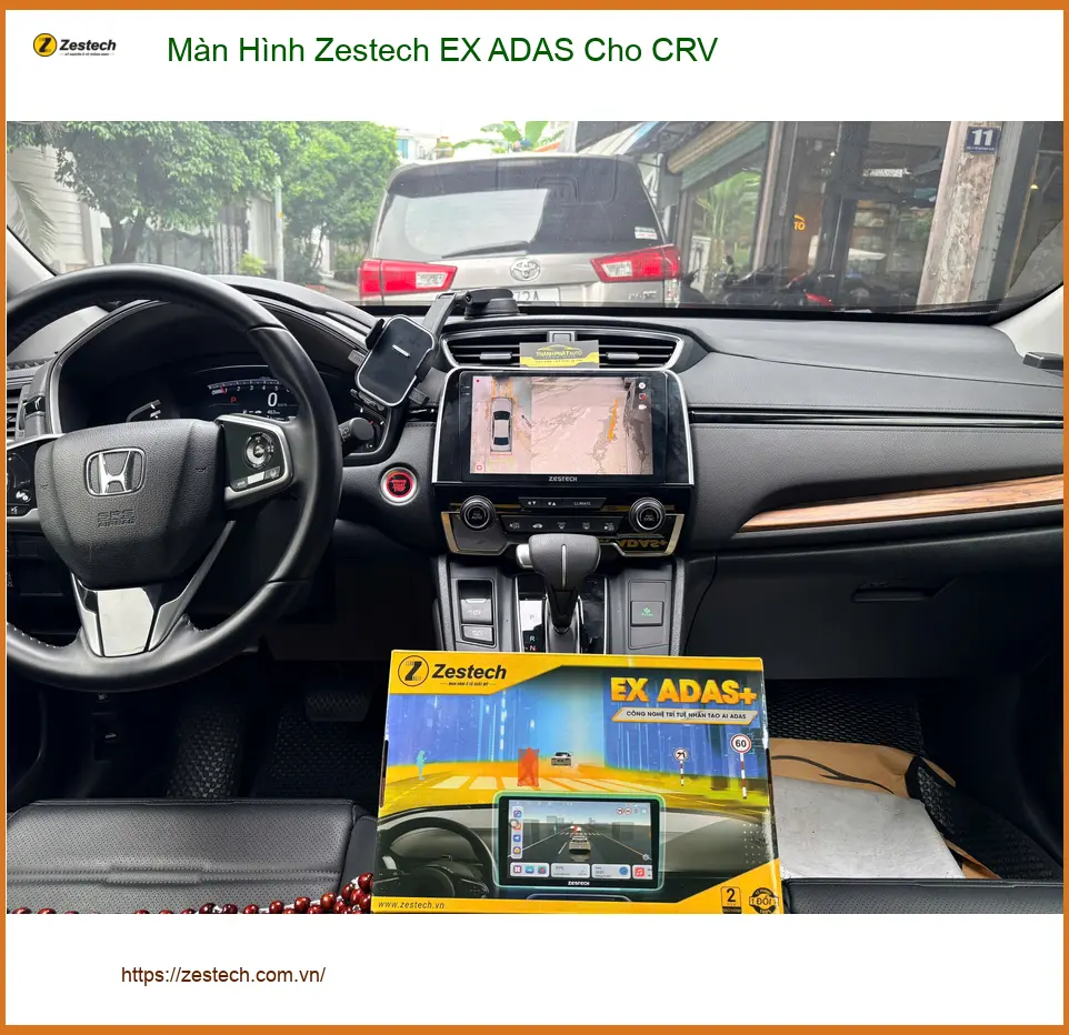 Anh Quốc Anh lắp Màn Hình Zestech EX ADAS cho CRV chính hãng tại Quận 1 ảnh thực tế 3