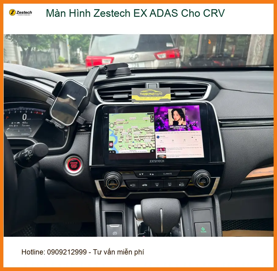 Anh Quốc Anh lắp Màn Hình Zestech EX ADAS cho CRV chính hãng tại Quận 1 ảnh thực tế 4