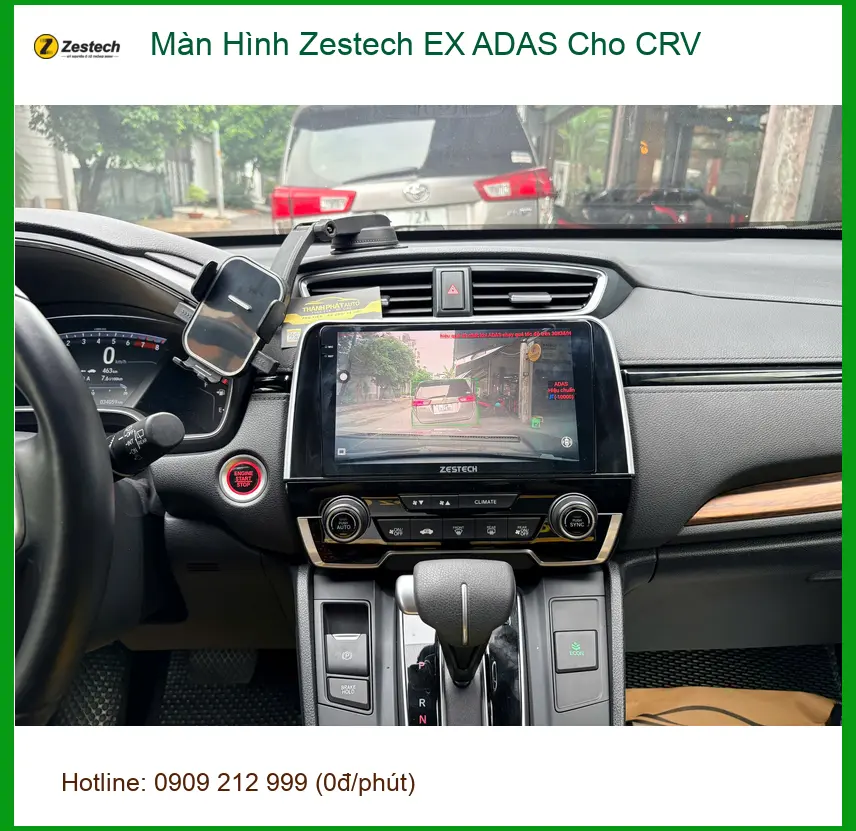Cô Liên lắp Màn Hình Zestech EX ADAS cho CRV tại Quận Bình Thạnh ảnh thực tế 2
