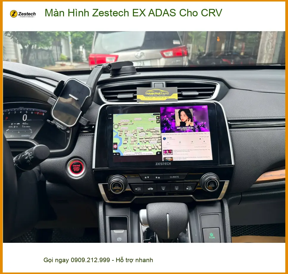 Cô Liên lắp Màn Hình Zestech EX ADAS cho CRV tại Quận Bình Thạnh ảnh thực tế 4
