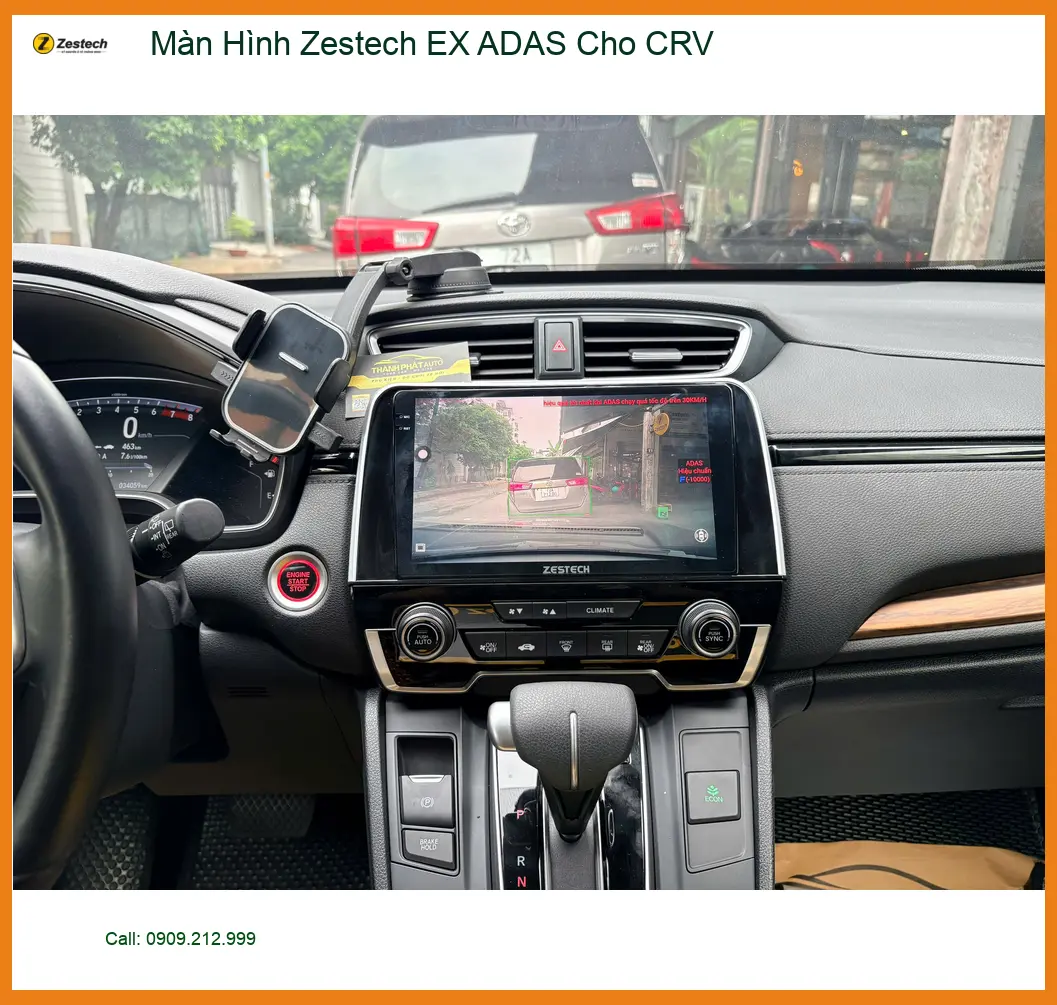 Chú Minh lắp Màn Hình Zestech EX ADAS cho CRV ở Quận Bình Tân để lái xe an toàn hơn.