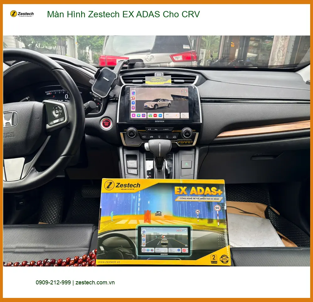 Chú Minh lắp Màn Hình Zestech EX ADAS cho CRV ở Quận Bình Tân để lái xe an toàn hơn. ảnh thực tế 3