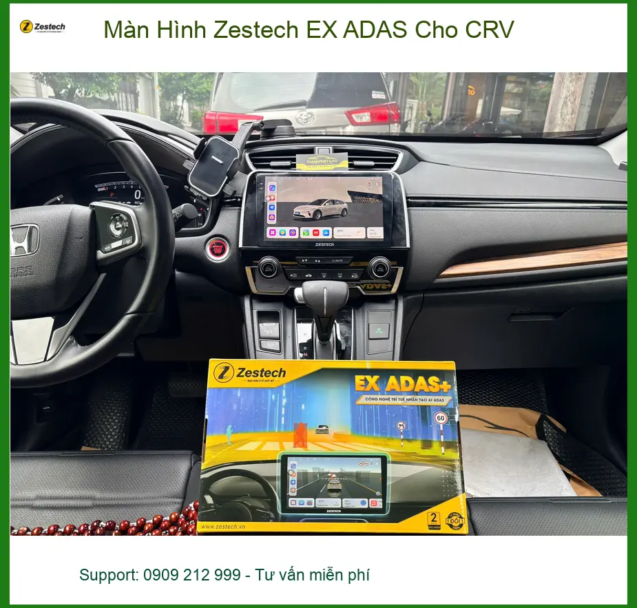 Anh Trường nâng cấp Màn Hình Zestech EX ADAS cho CRV tại Quận Tân Bình để lái an toàn ảnh thực tế 3
