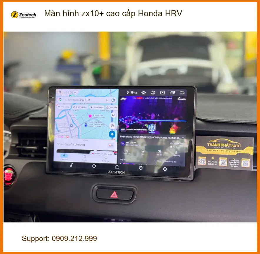 Anh Nam Khánh lắp màn hình ZX10+ cao cấp cho Honda HRV tại Thủ Đức