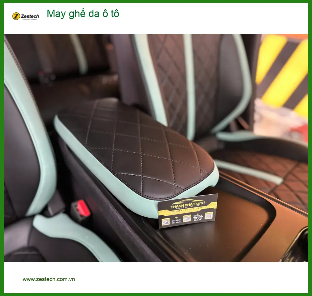 Chị Thảo may ghế da ô tô Hyundai Santa Fe tại Quận 2 để nội thất sang trọng hơn ảnh thực tế 2