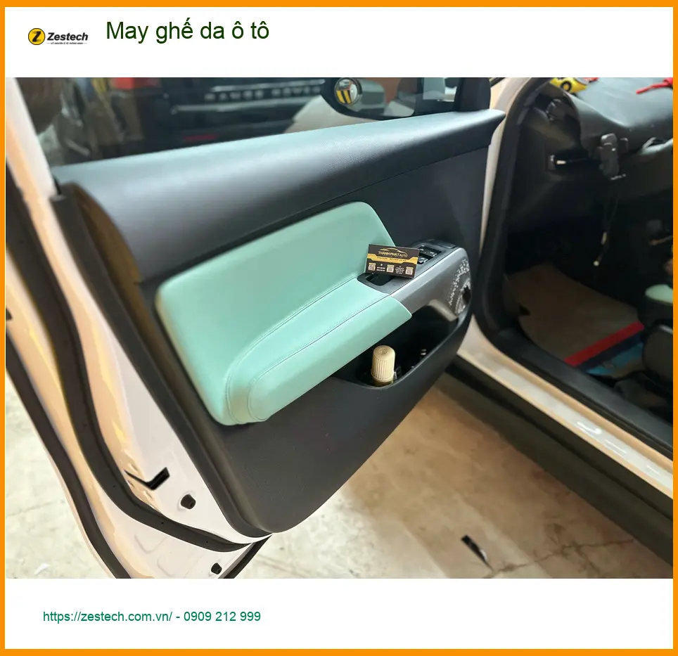 Chị Thảo may ghế da ô tô Hyundai Santa Fe tại Quận 2 để nội thất sang trọng hơn ảnh thực tế 3