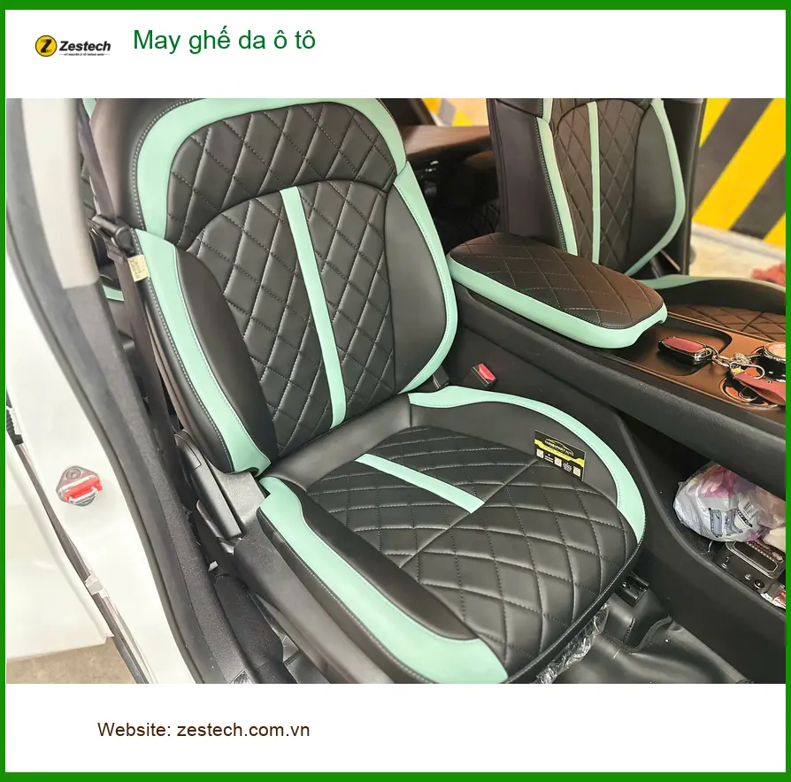 Chị Thảo may ghế da ô tô Hyundai Santa Fe tại Quận 2 để nội thất sang trọng hơn ảnh thực tế 4