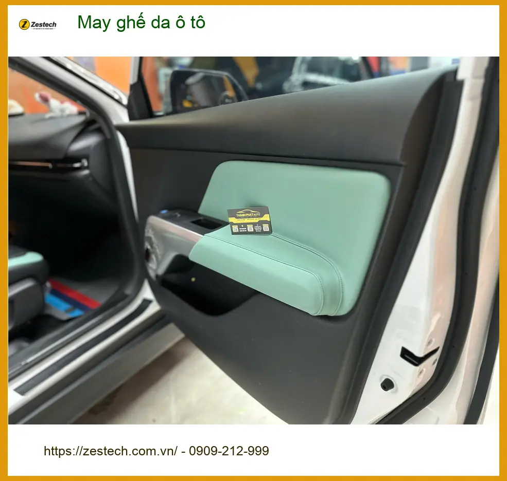 Anh Tấn may ghế da ô tô Hyundai Accent tại Bình Chánh để nội thất sang trọng và bền đẹp. ảnh thực tế 2