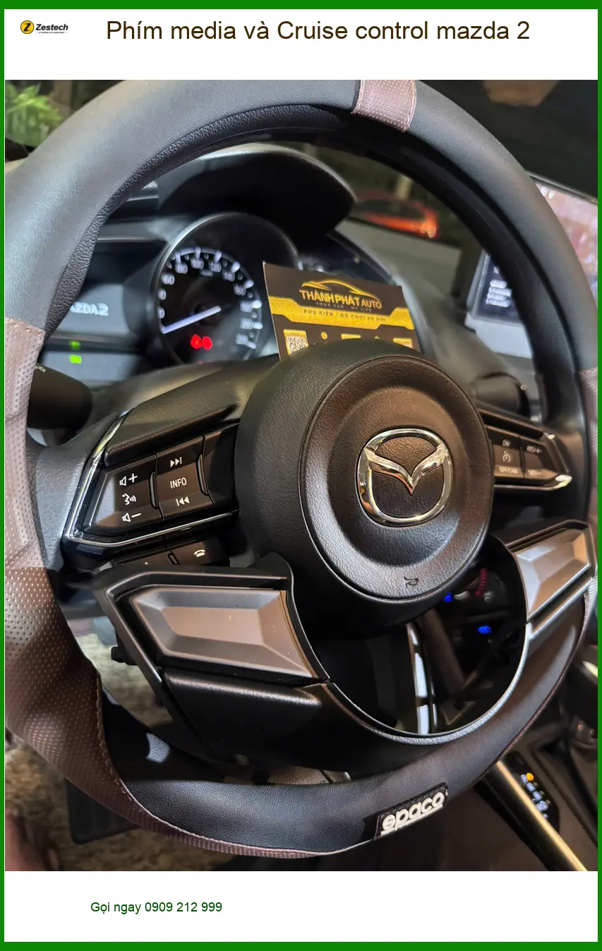 Chị Thảo nâng cấp Phím media và Cruise control Mazda 2 Quận Tân Phú để lái xe tiện lợi ảnh thực tế 3