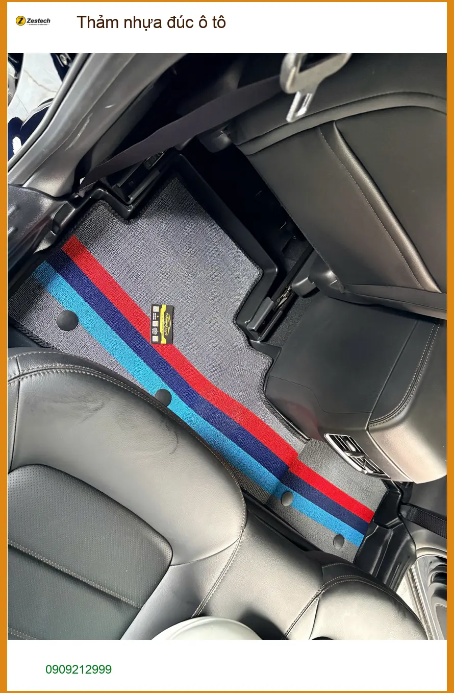 Chị Thanh lắp thảm nhựa đúc ô tô cho Hyundai Kona tại Quận 12 để giữ sạch sàn xe