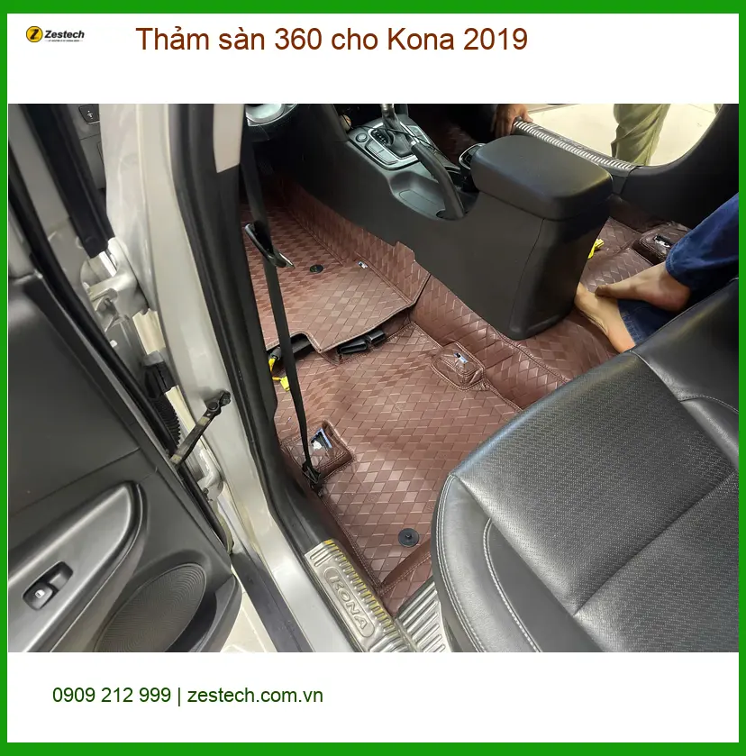 Anh Khang lắp Thảm sàn 360 cho Kona 2019 tại Quận Thủ Đức để nội thất luôn sạch đẹp ảnh thực tế 2
