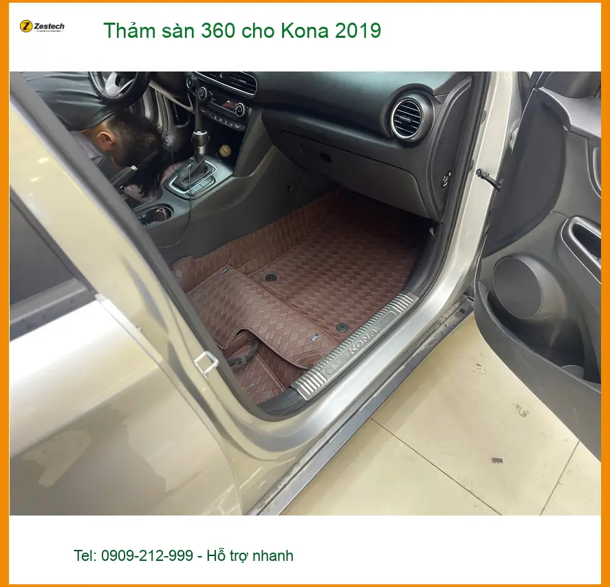 Anh Khang lắp Thảm sàn 360 cho Kona 2019 tại Quận Thủ Đức để nội thất luôn sạch đẹp ảnh thực tế 3