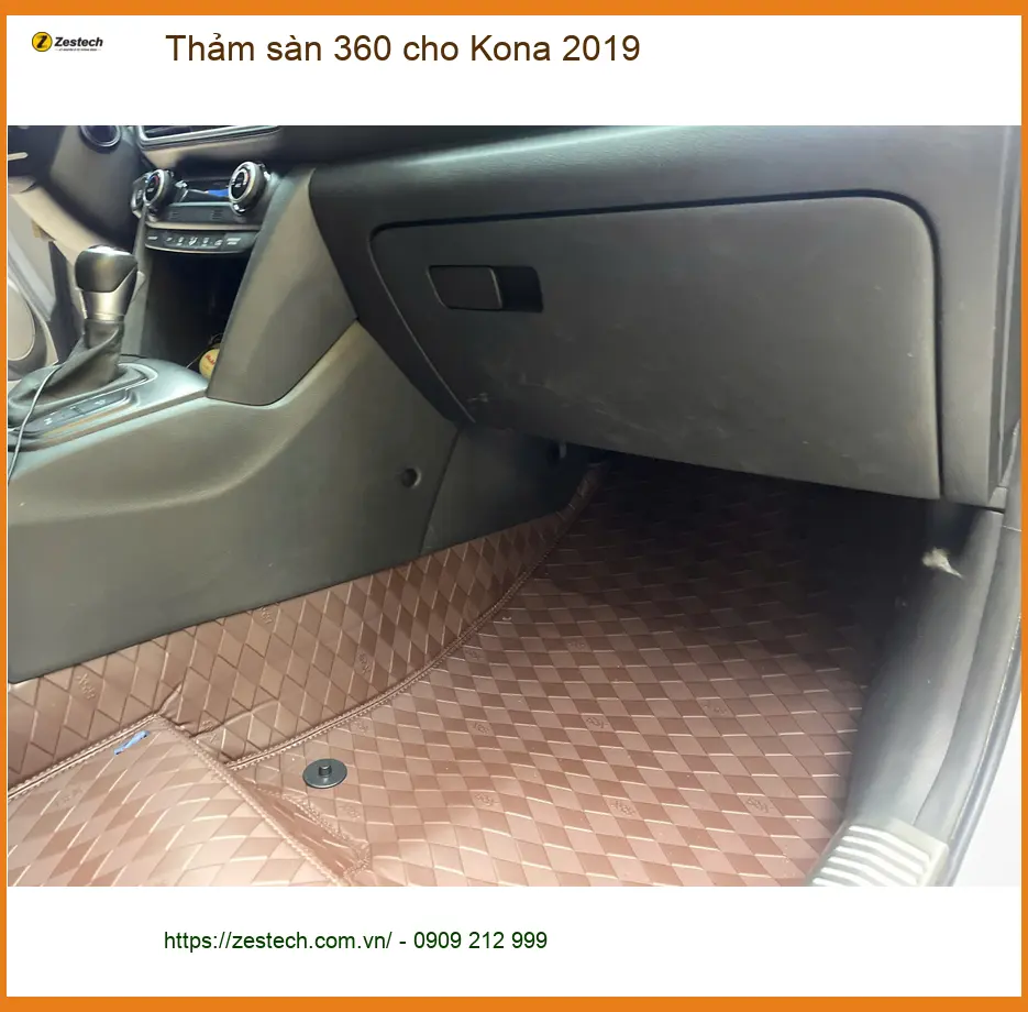 Anh Khang lắp Thảm sàn 360 cho Kona 2019 tại Quận Thủ Đức để nội thất luôn sạch đẹp ảnh thực tế 4