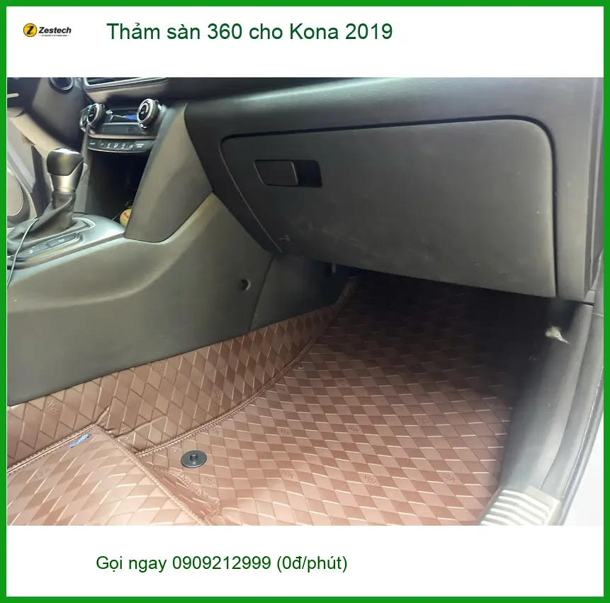 Anh Kiệt lắp Thảm sàn 360 cho Kona 2019 ở Bình Tân, bảo vệ sàn xe hiệu quả ảnh thực tế 2