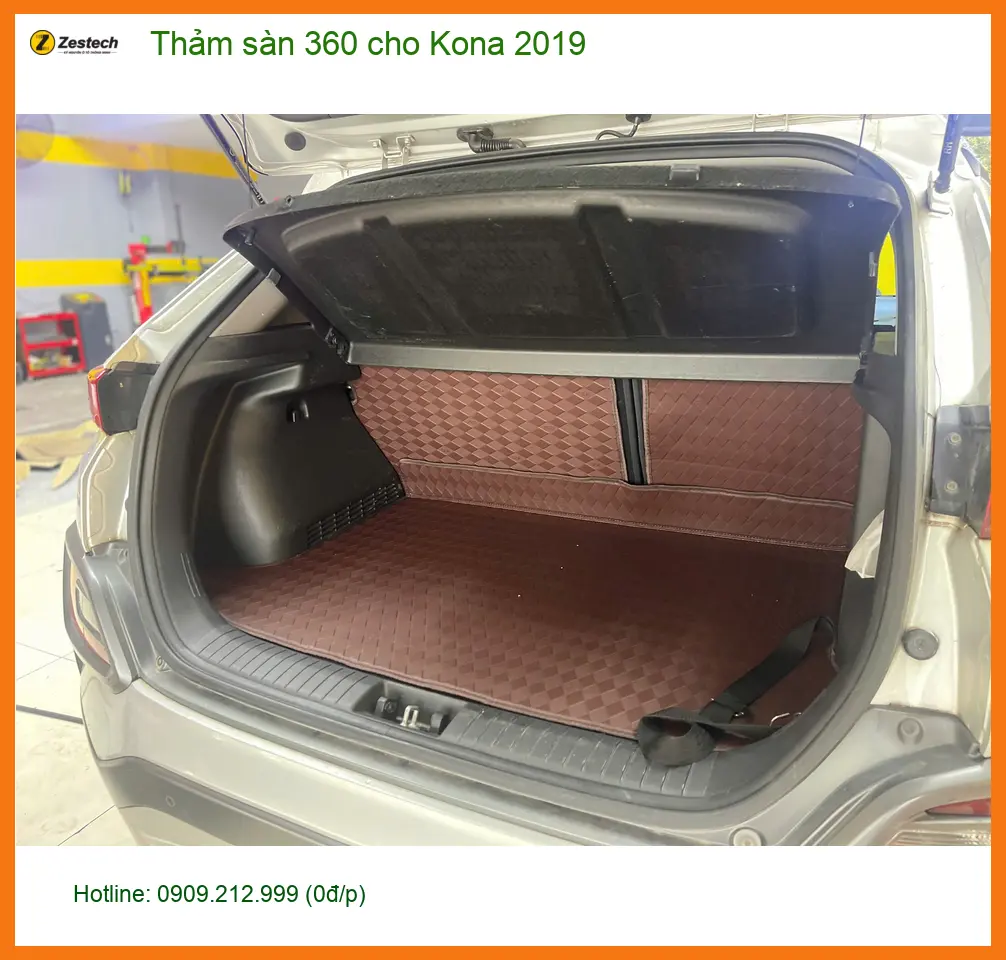Anh Minh lắp thảm sàn 360 cho Kona 2019 tại Quận 12 để nội thất luôn sạch đẹp