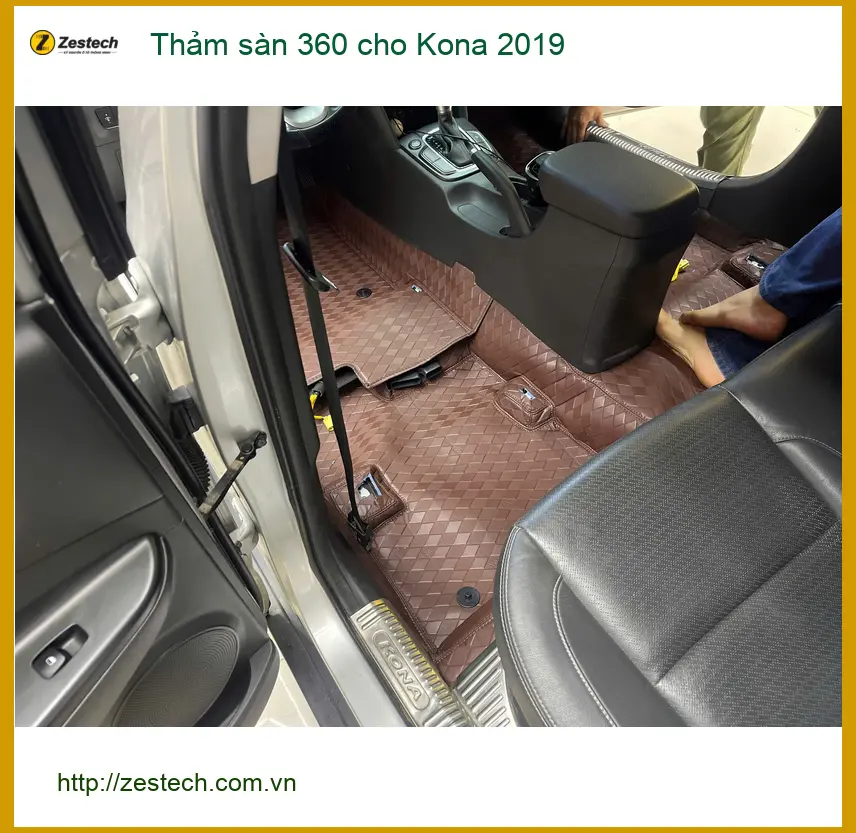 Anh Minh lắp thảm sàn 360 cho Kona 2019 tại Quận 12 để nội thất luôn sạch đẹp ảnh thực tế 4