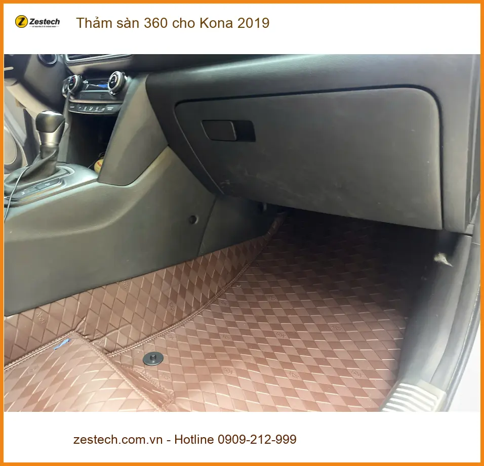 Anh Minh lắp thảm sàn 360 cho Kona 2019 tại Quận 12 để nội thất luôn sạch đẹp ảnh thực tế 5