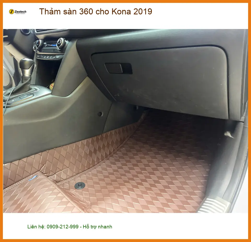 Bác Cường lắp thảm sàn 360 cho Kona 2019 để nội thất luôn sạch đẹp tại Nhà Bè ảnh thực tế 3