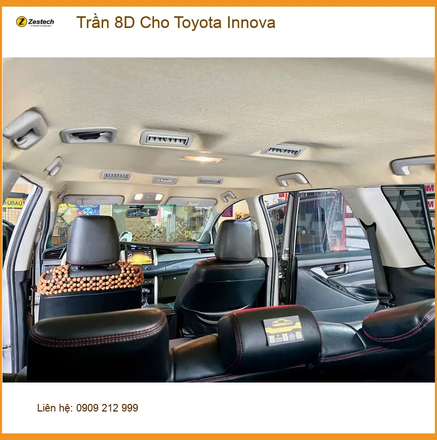 Anh Tùng lắp Trần 8D cho Toyota Innova tại Quận 9 để nội thất sang trọng hơn