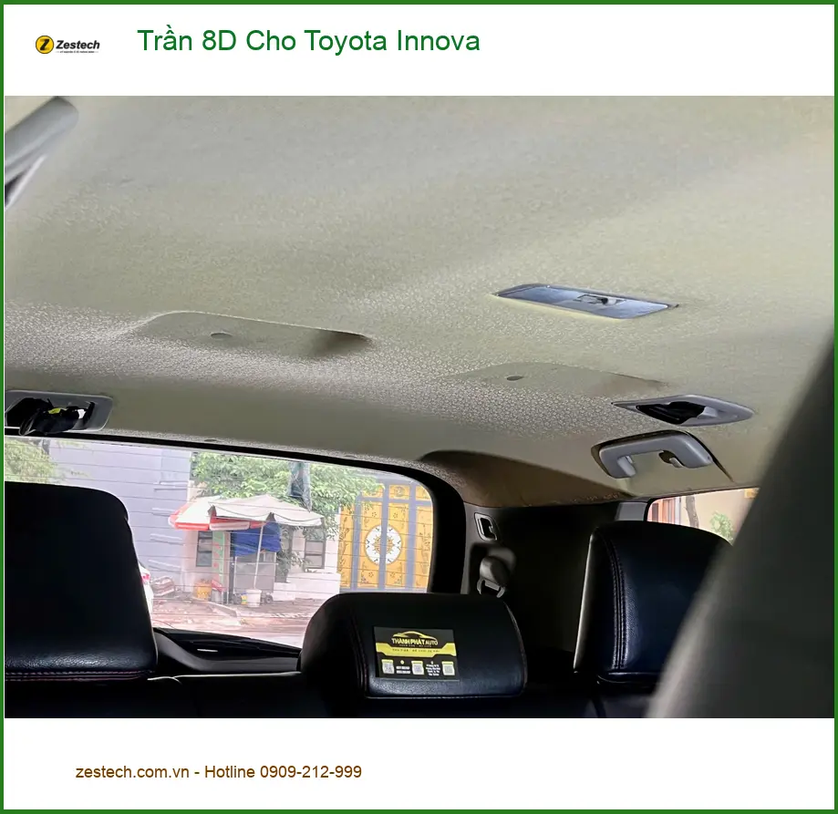 Anh Lộc bọc Trần 8D cho Toyota Innova tại Quận 12 để không gian xe thêm đẳng cấp