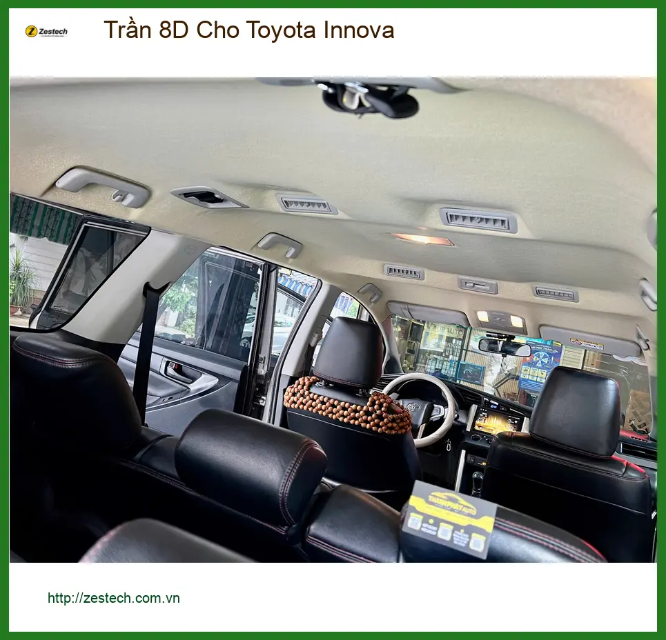 Anh Cường bọc trần 8D cho Toyota Innova tại Quận 2 để nội thất sang trọng hơn ảnh thực tế 2