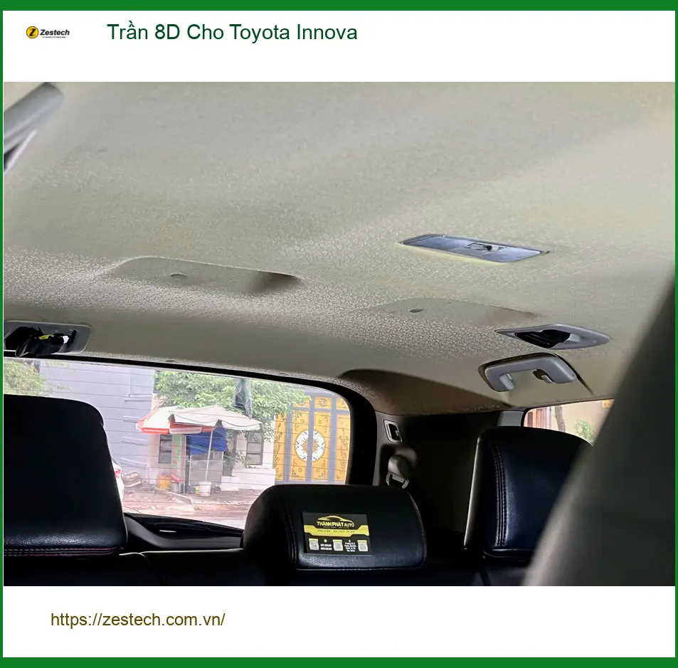 Anh Cường bọc trần 8D cho Toyota Innova tại Quận 2 để nội thất sang trọng hơn ảnh thực tế 3