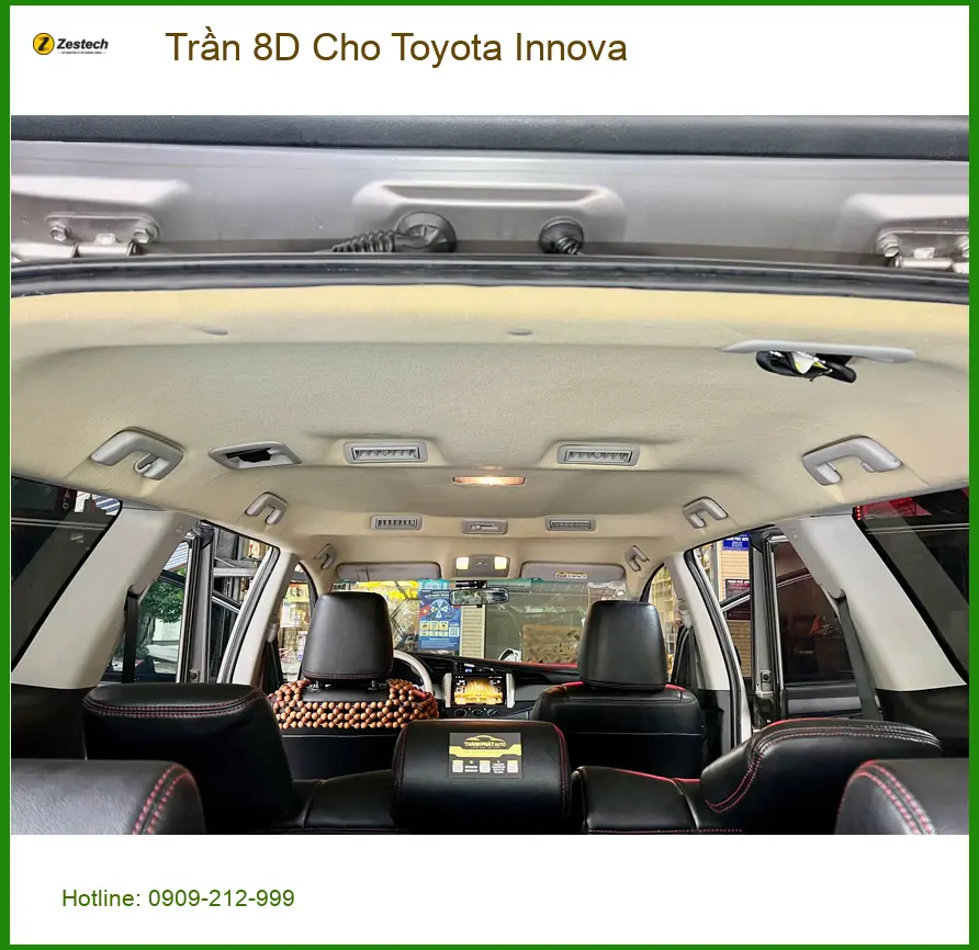 Anh Khang lắp Trần 8D cho Toyota Innova tại Hóc Môn vì muốn nội thất xe sang trọng và sạch sẽ hơn