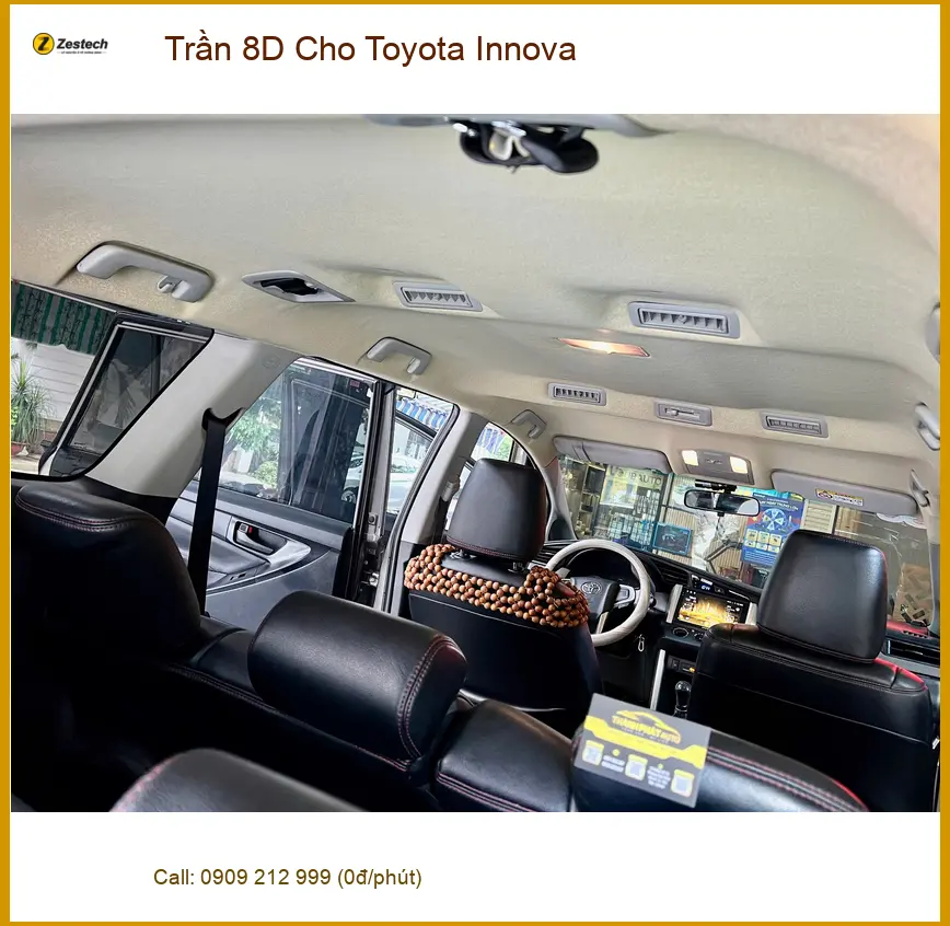 Anh Khang lắp Trần 8D cho Toyota Innova tại Hóc Môn vì muốn nội thất xe sang trọng và sạch sẽ hơn ảnh thực tế 3