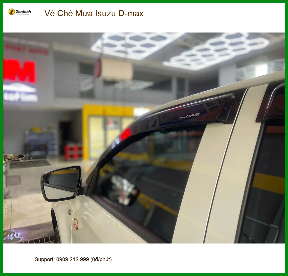 Anh Minh lắp Vè Che Mưa Isuzu D-max Quận Bình Thạnh chống hắt nước ảnh thực tế 3