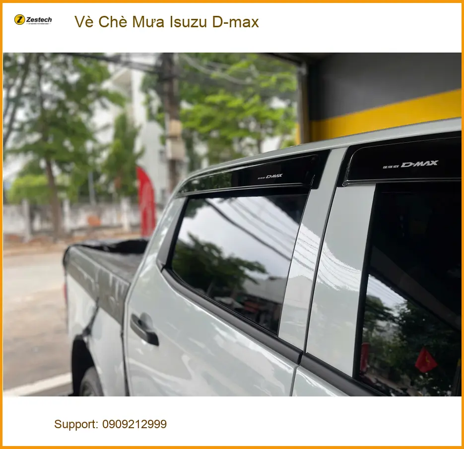 Anh Minh lắp Vè Che Mưa Isuzu D-max Quận Bình Thạnh chống hắt nước ảnh thực tế 4