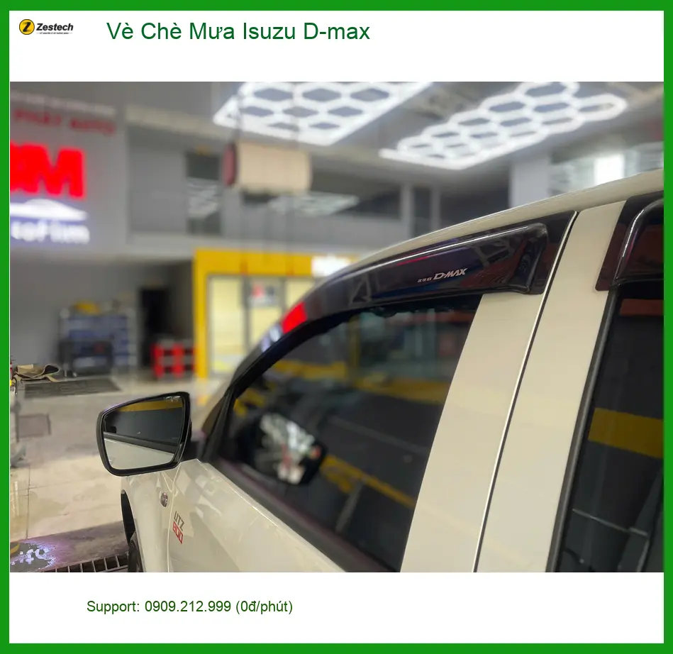 Cô Thanh lắp vè che mưa Isuzu D-max tại Thủ Đức để tránh nước tạt vào khi mưa ảnh thực tế 2