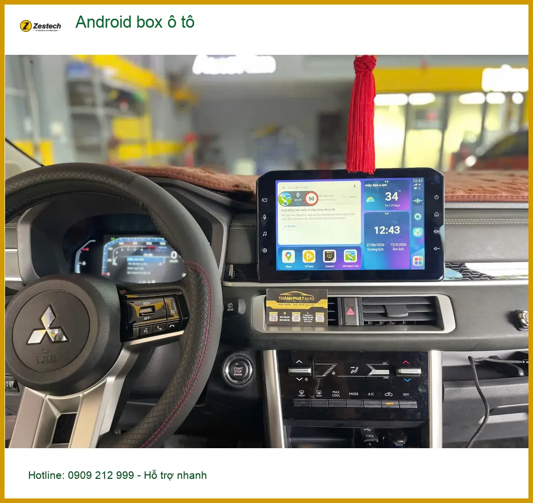 Cô Hoa lắp Android box ô tô Hyundai Santa Fe Quận Tân Phú ảnh thực tế 3