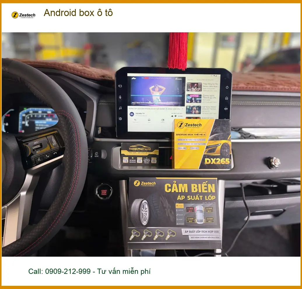 Cô Hoa lắp Android box ô tô Hyundai Santa Fe Quận Tân Phú ảnh thực tế 5