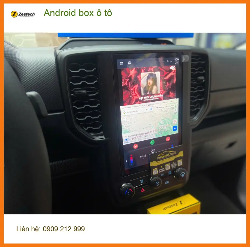 Chị Nguyệt Ánh lắp Android box ô tô Ford Everest tại Gò Vấp tiện đường ảnh thực tế 2