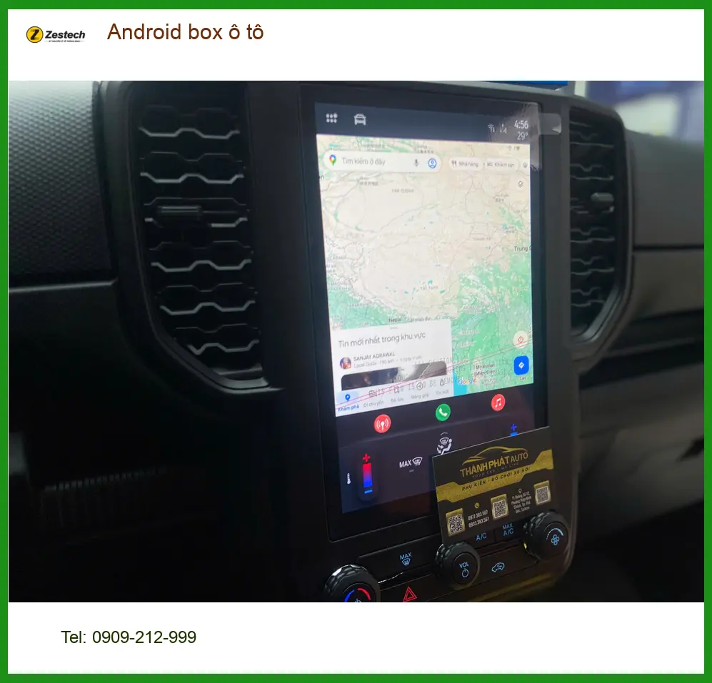 Chị Nguyệt Ánh lắp Android box ô tô Ford Everest tại Gò Vấp tiện đường ảnh thực tế 3