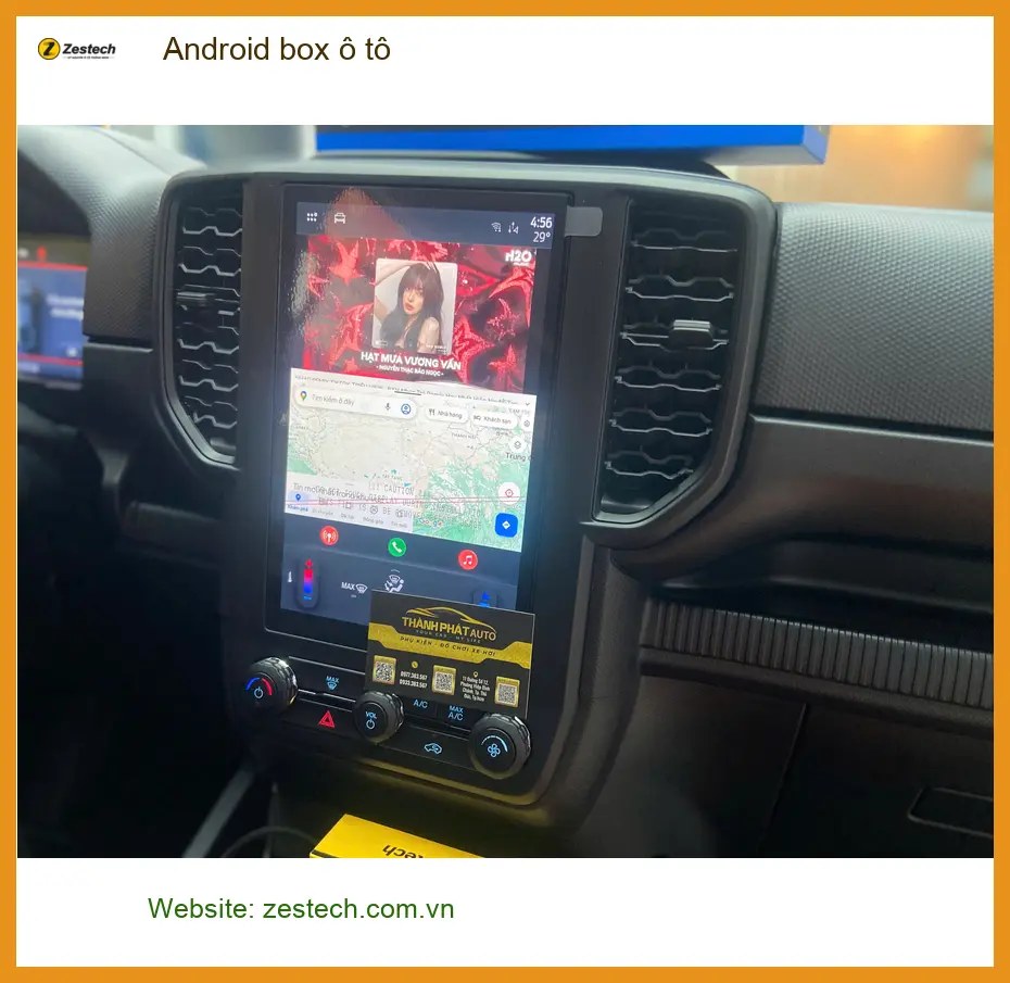Anh Quang lắp Android Box ô tô Hyundai Kona tại Quận 3 để giải trí khi chờ đón con