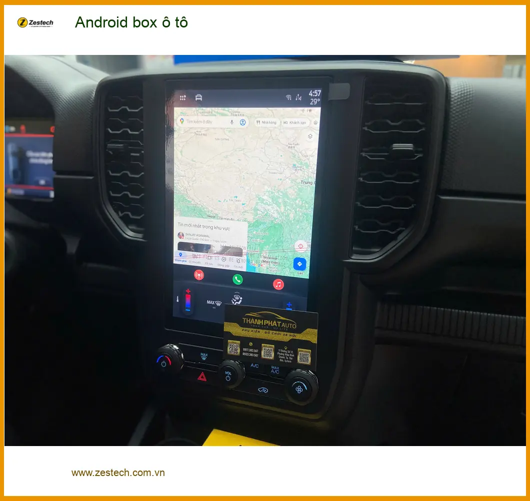 Anh Quang lắp Android Box ô tô Hyundai Kona tại Quận 3 để giải trí khi chờ đón con ảnh thực tế 2