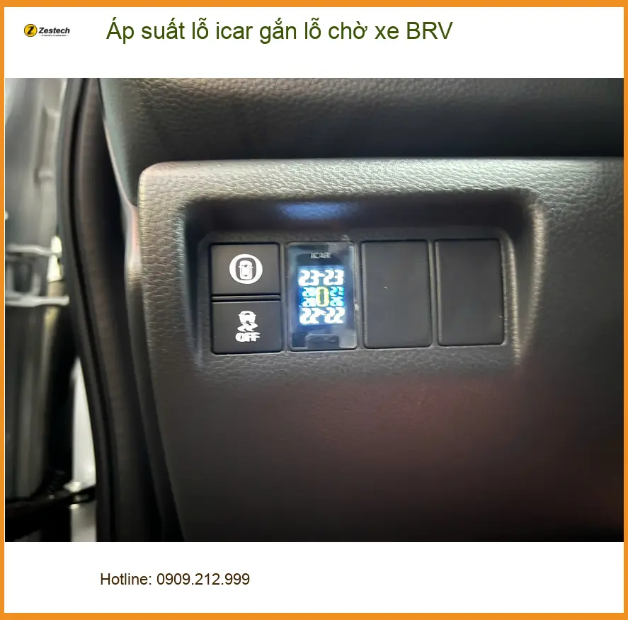 Anh Khang gắn cảm biến áp suất lốp iCar lỗ chờ xe BRV tại Quận Thủ Đức