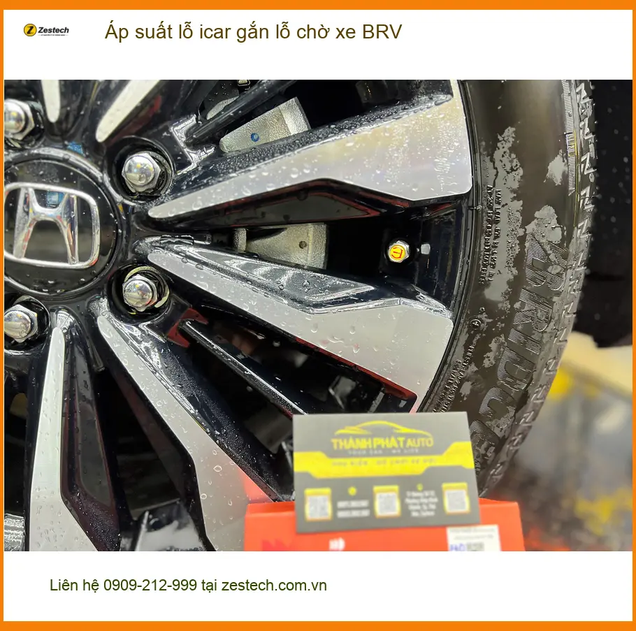 Anh Khang gắn cảm biến áp suất lốp iCar lỗ chờ xe BRV tại Quận Thủ Đức ảnh thực tế 3