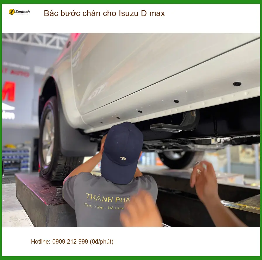 Anh Khôi lắp bậc bước chân Isuzu D-max tại Quận 11 để vợ con lên xuống tiện hơn ảnh thực tế 3