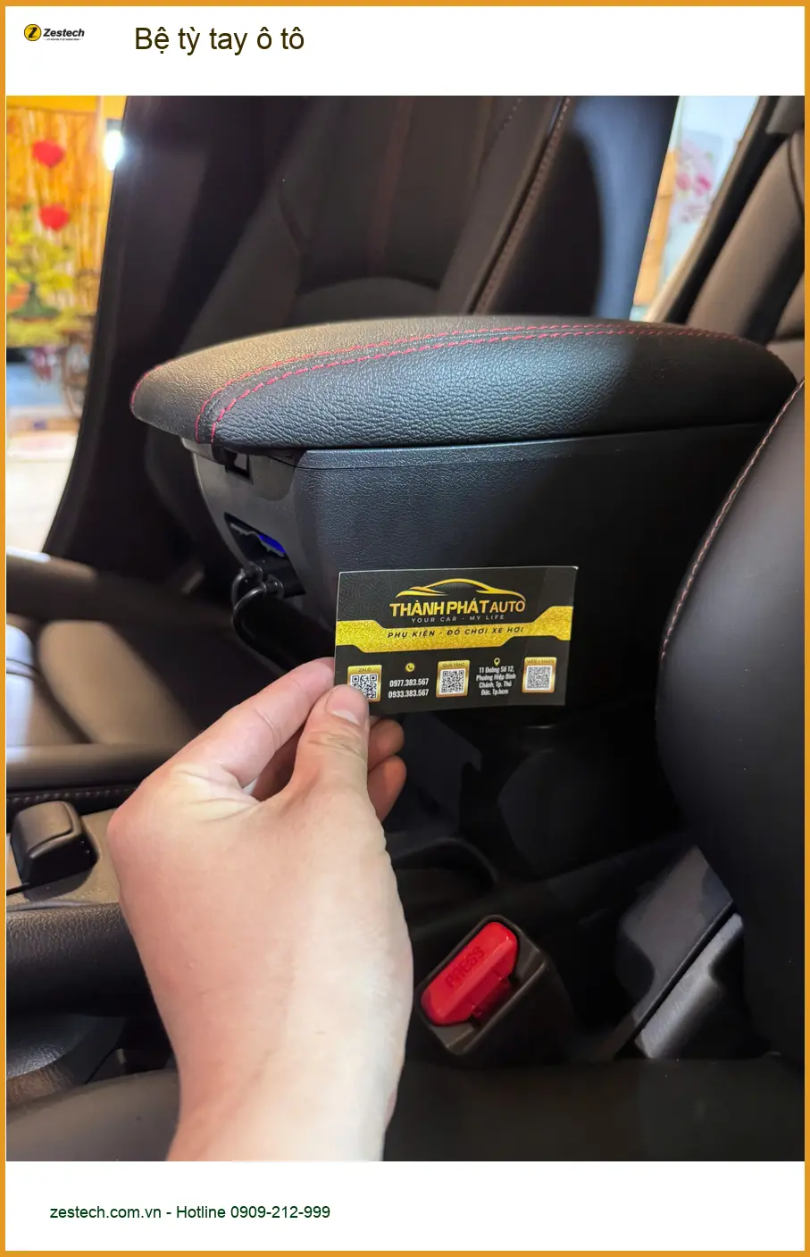 Chú Phi lắp bệ tỳ tay ô tô cho Hyundai Accent ở Gò Vấp để lái xe đỡ mỏi