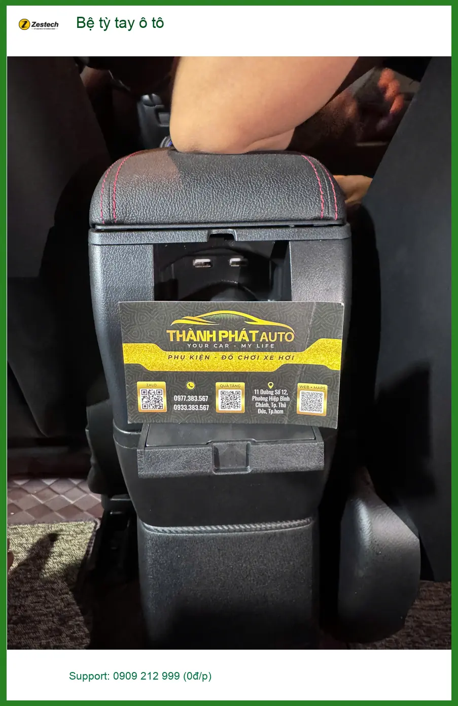 Chị Diệp lắp bệ tỳ tay ô tô cho Hyundai Accent tại Quận 9 giảm mỏi tay ảnh thực tế 3